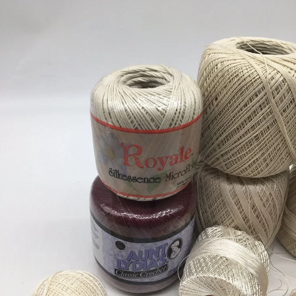 Mixed Tatting Crochet Thread Lot Solid Clarks, Lily, DeLuxe, J&P DMC Aunt Lydia’